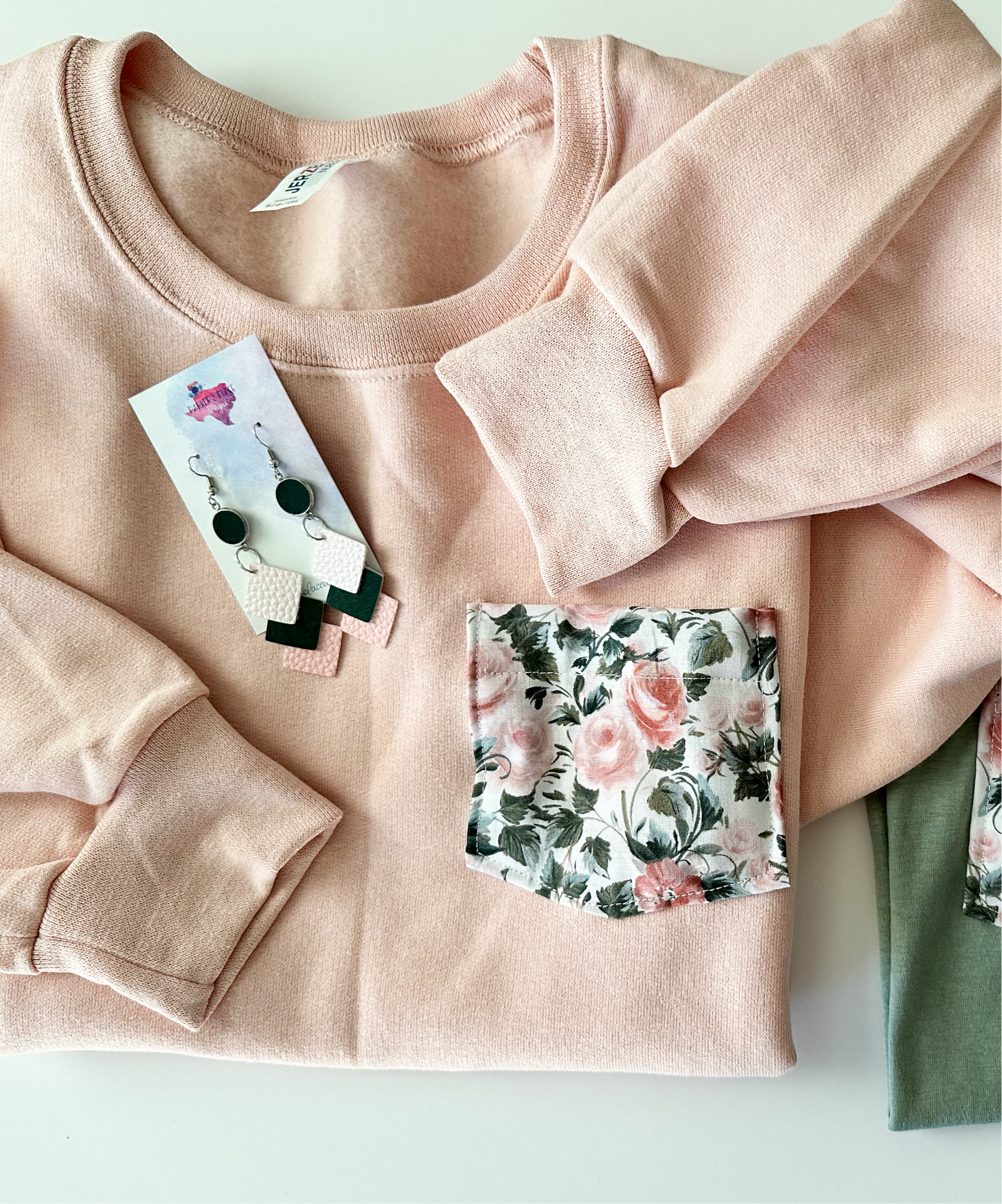 Blush Pink Rose Sweatshirt