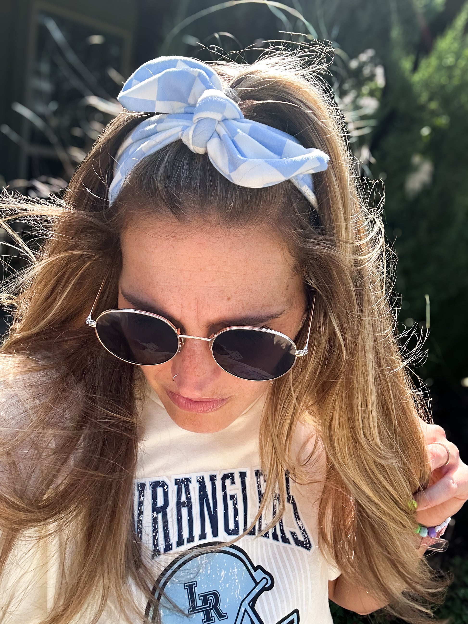 Legacy Blue Checkered Headband