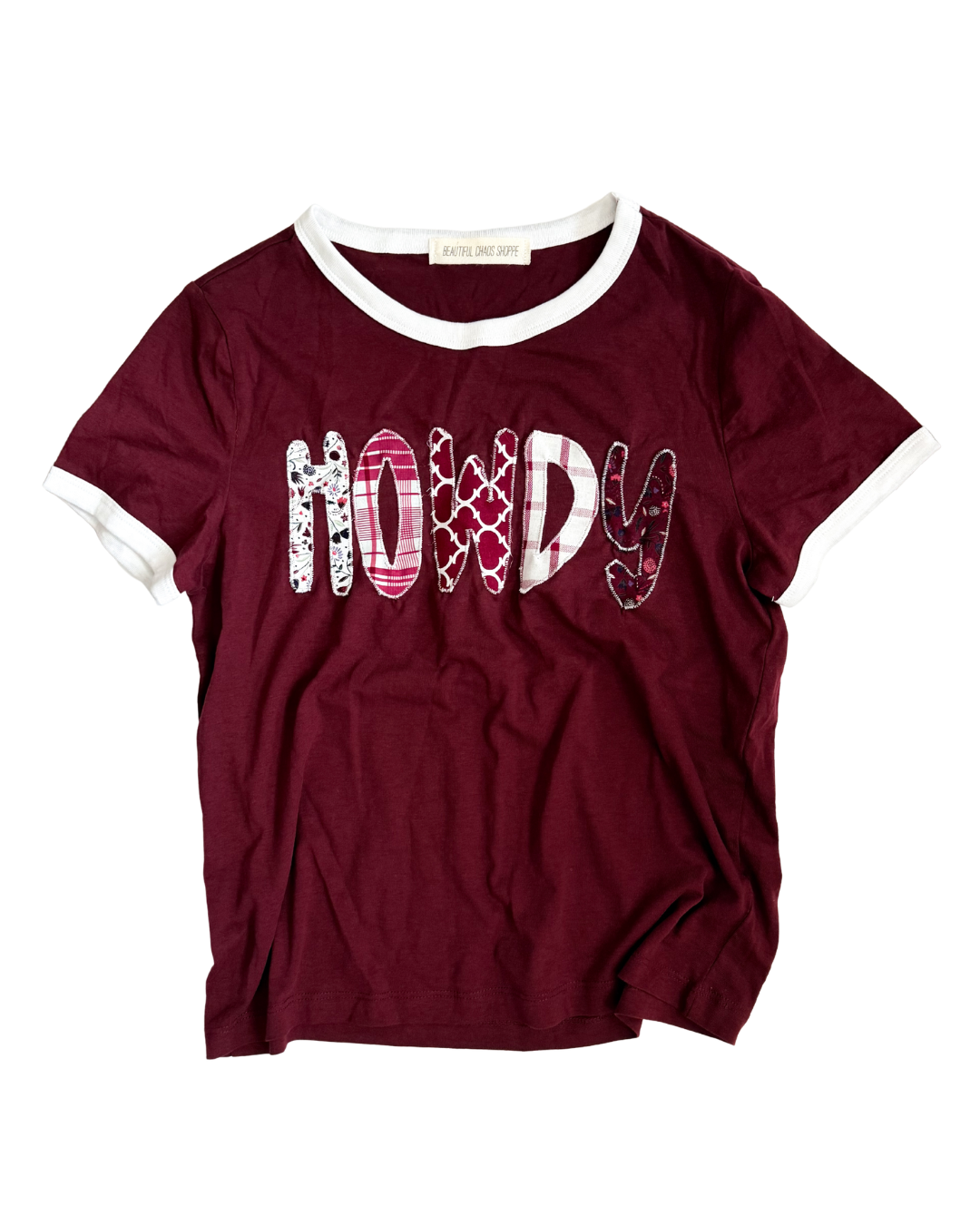 HOWDY multi fabric tee, size S/M