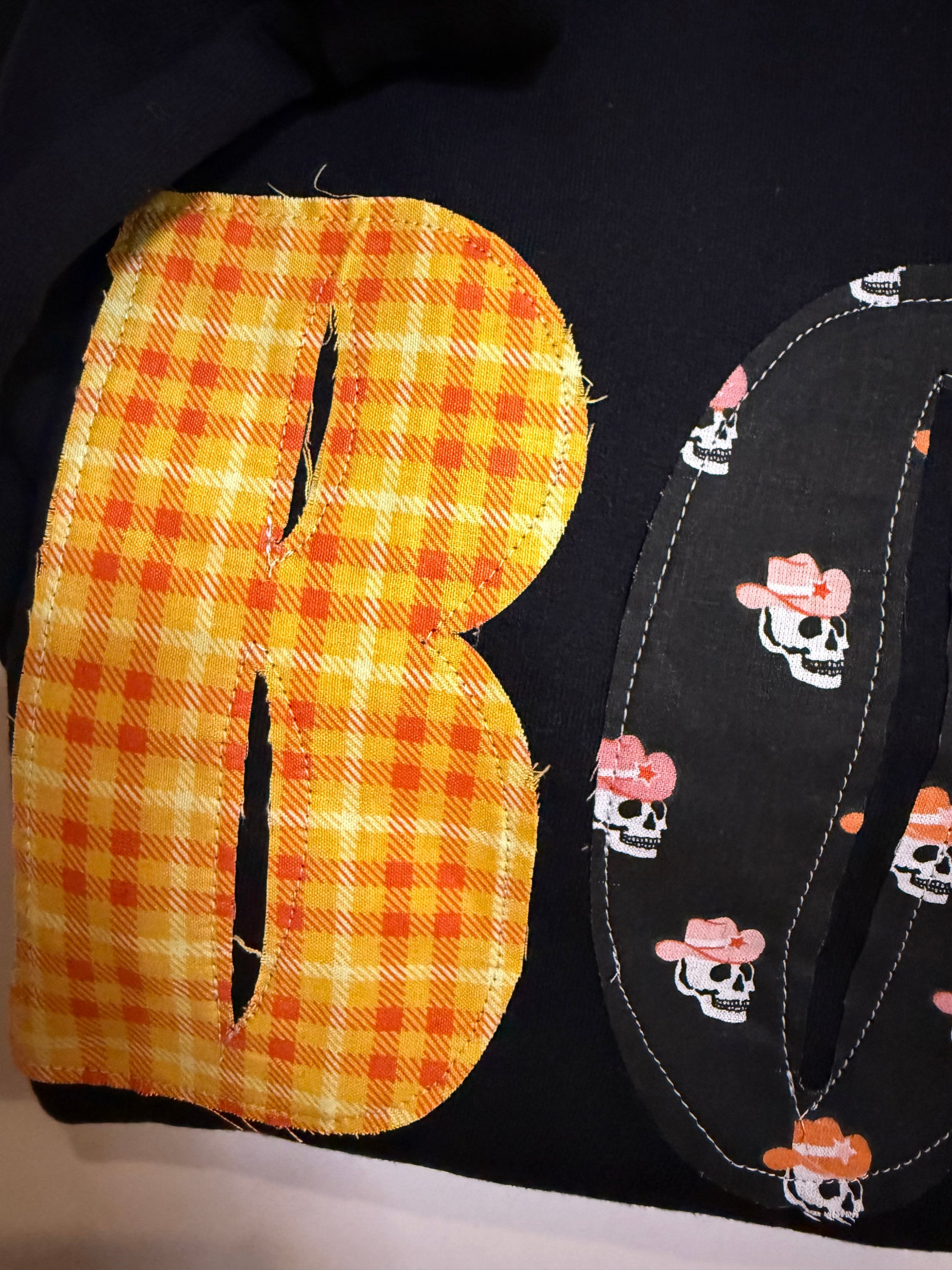BOO Pink + Orange Skeleton Cowboy Sweatshirt