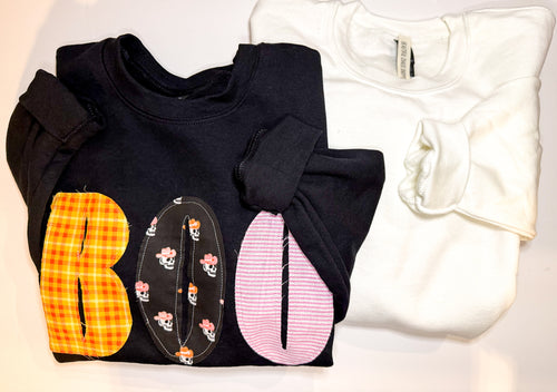 BOO Pink + Orange Skeleton Cowboy Sweatshirt