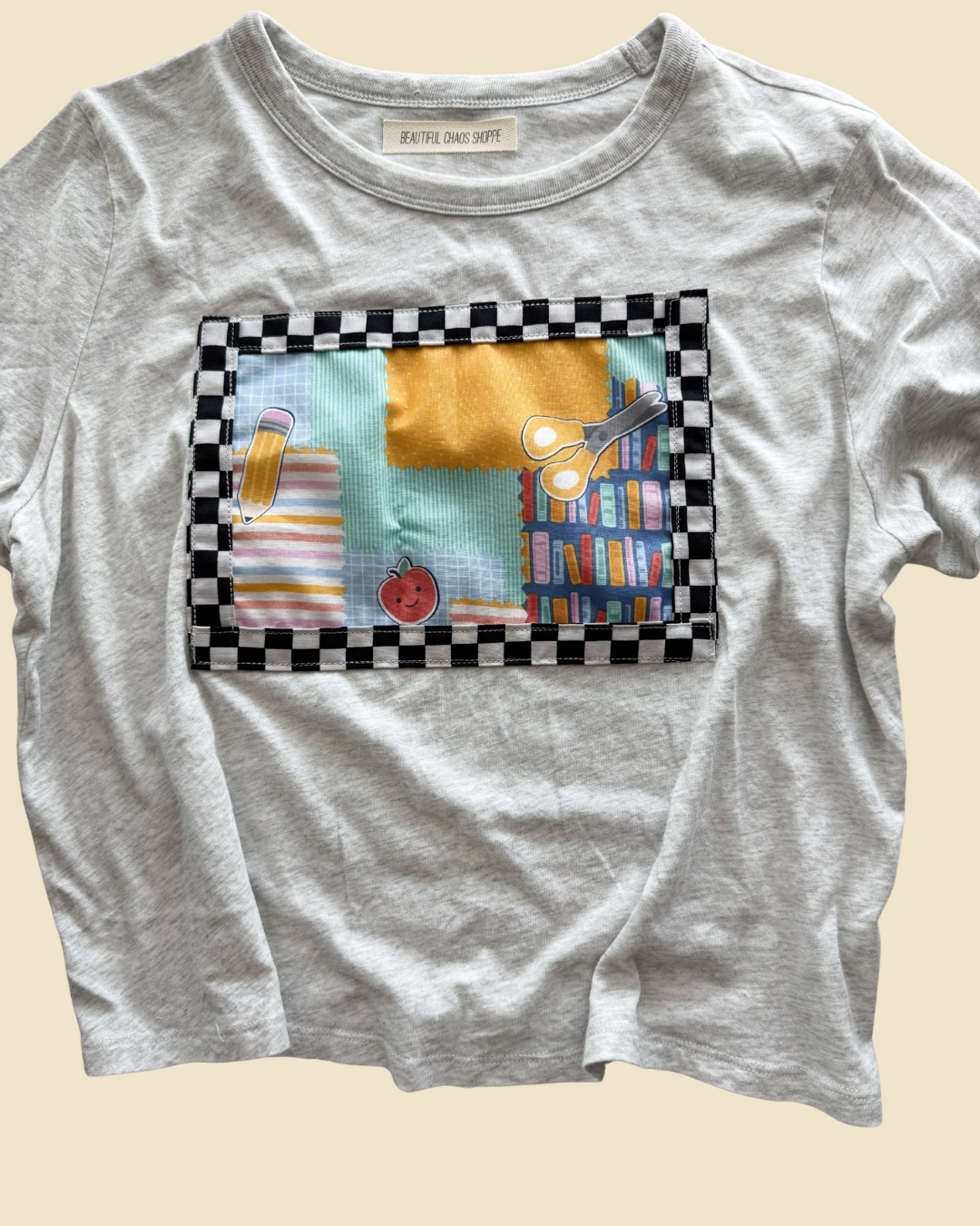 Colorful Boho Teacher Tee, size M