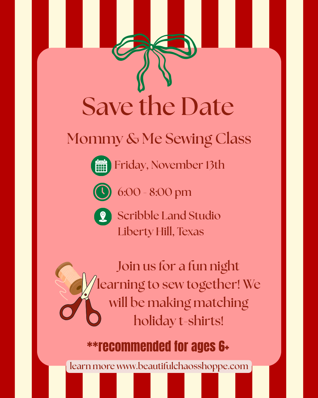Mommy and Me Sewing Class : Holiday Tees