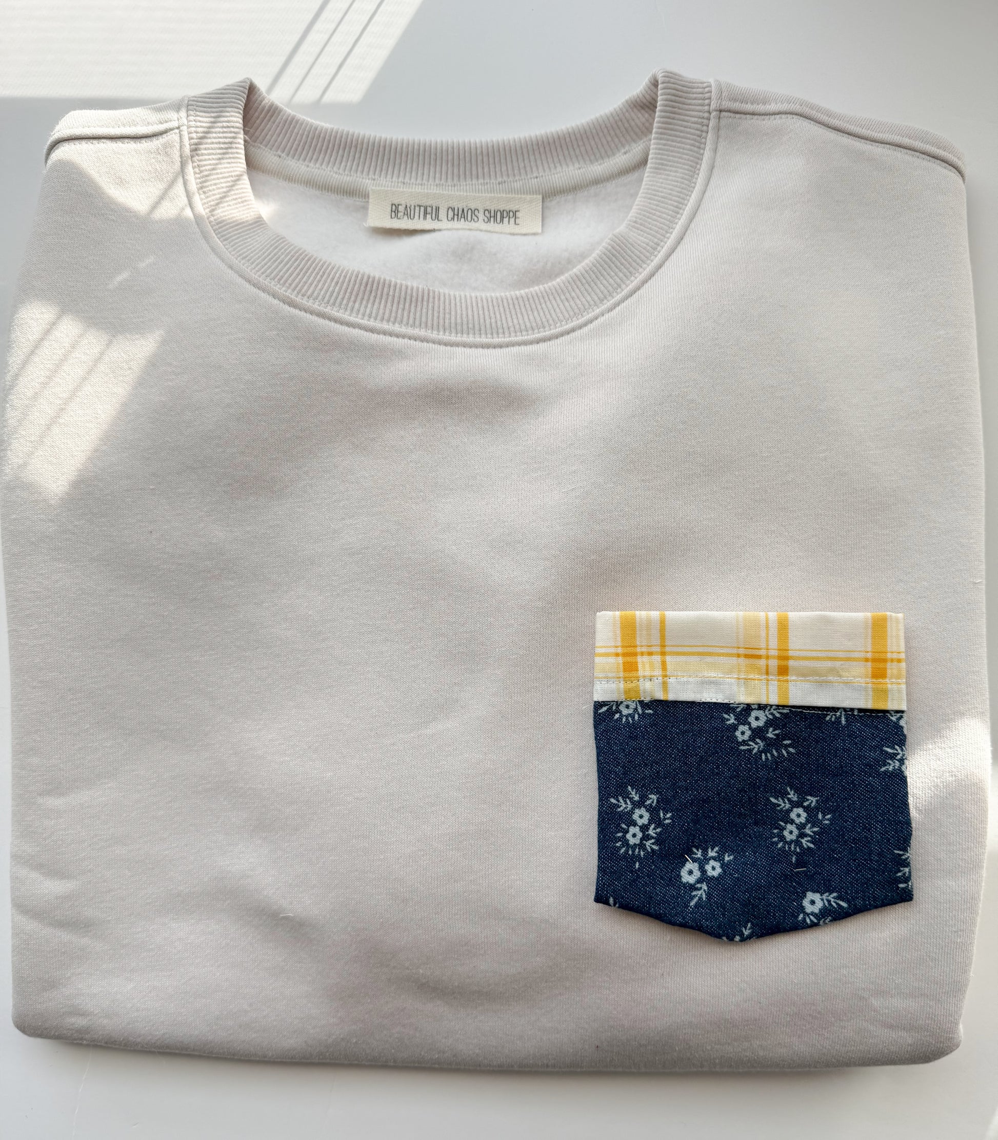 Denim Floral Pocket Tee