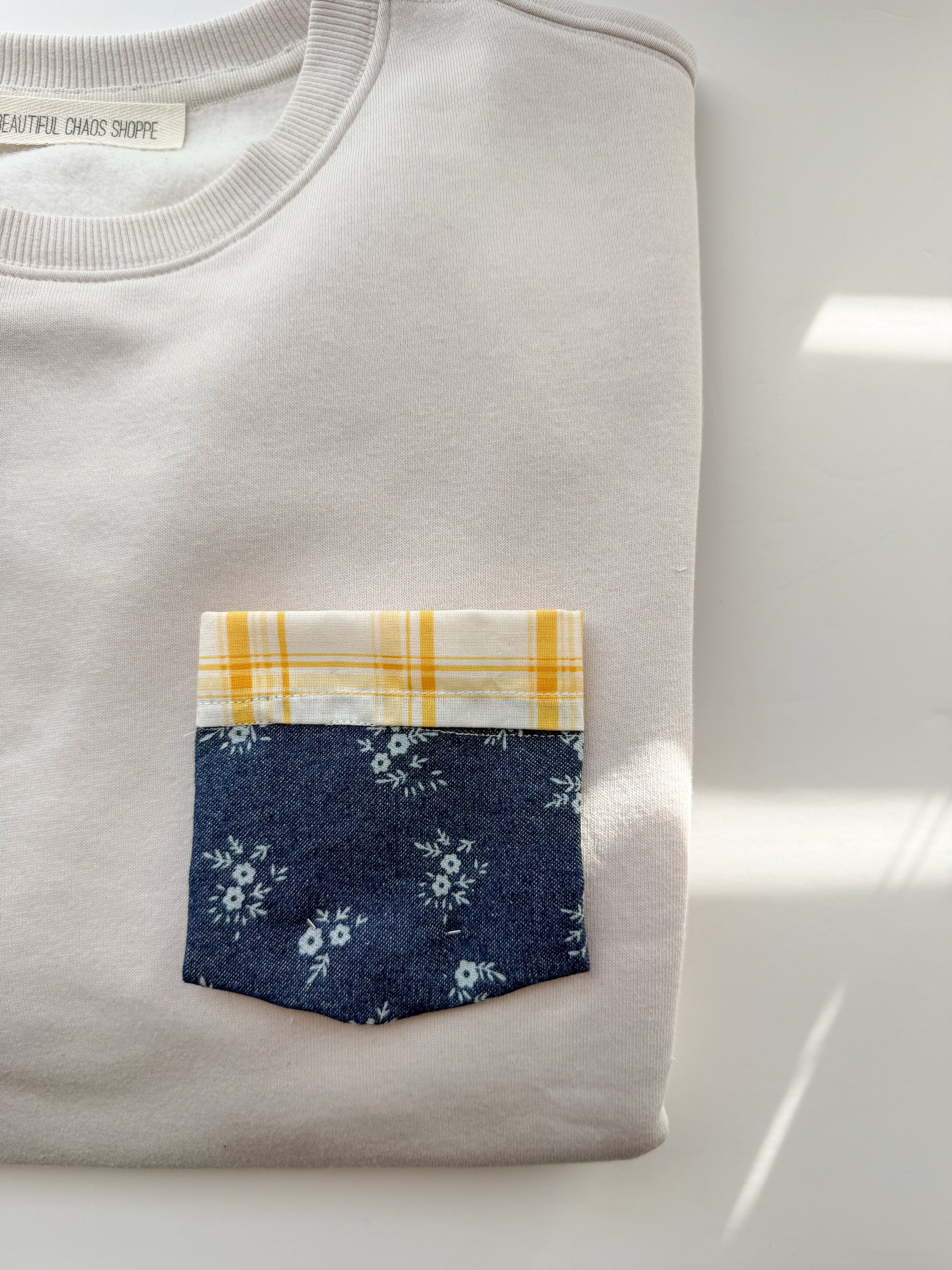 Denim Floral Pocket Tee