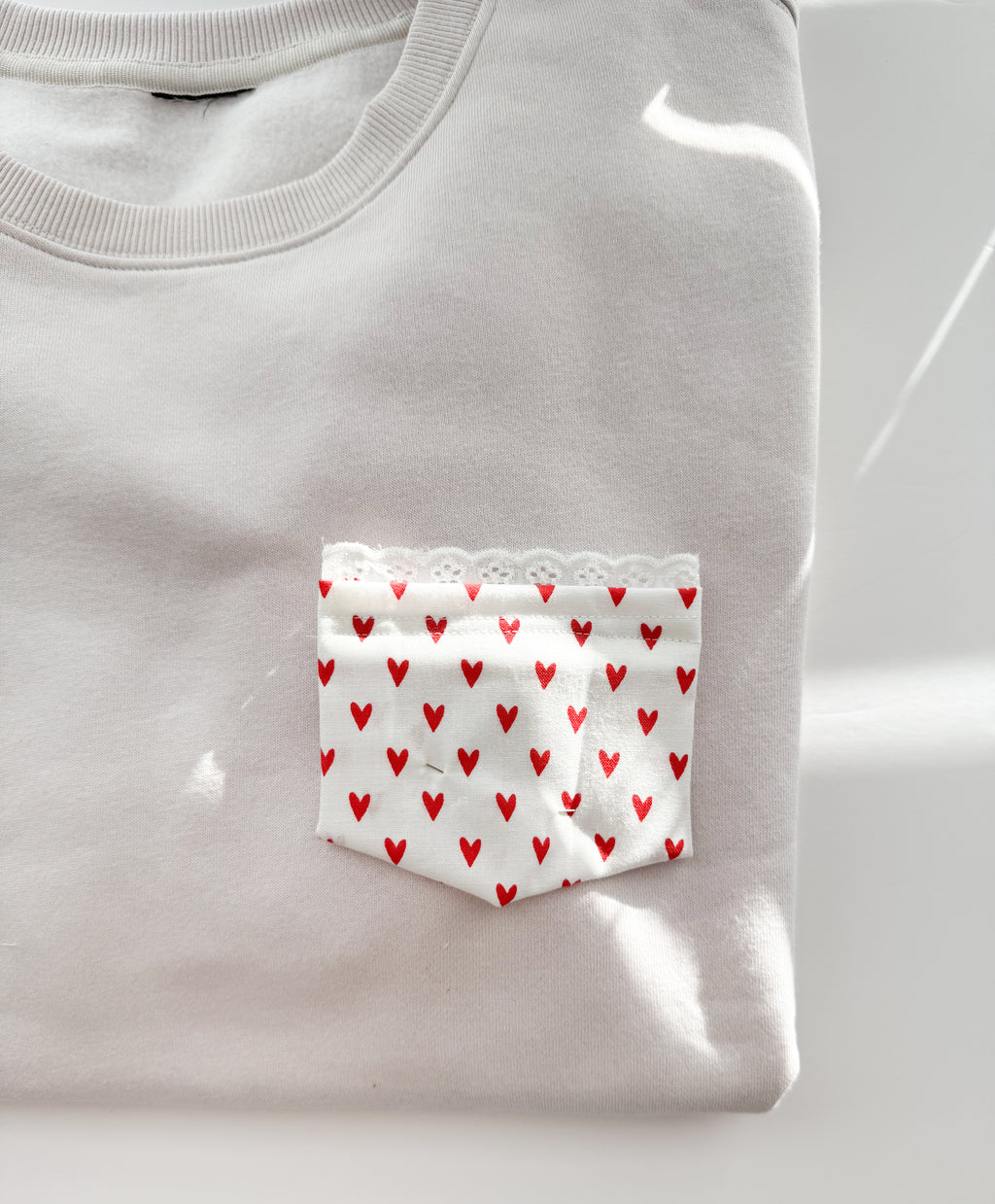 Vintage Heart Lace Pocket Tee