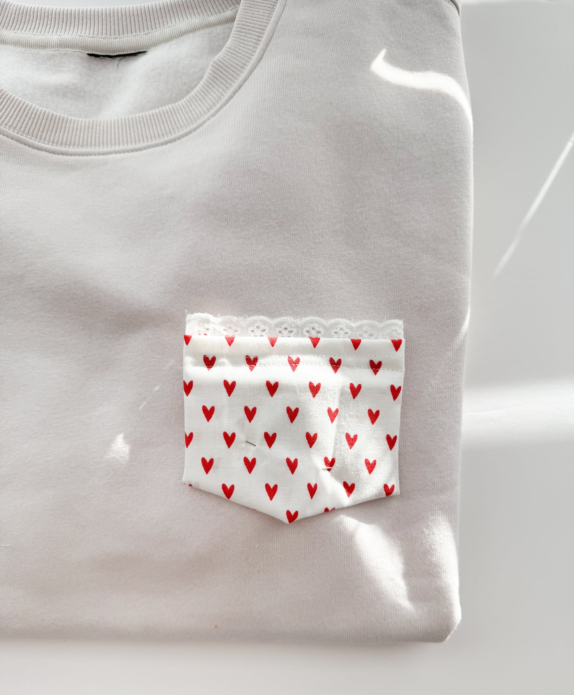 Vintage Heart Lace Pocket Tee