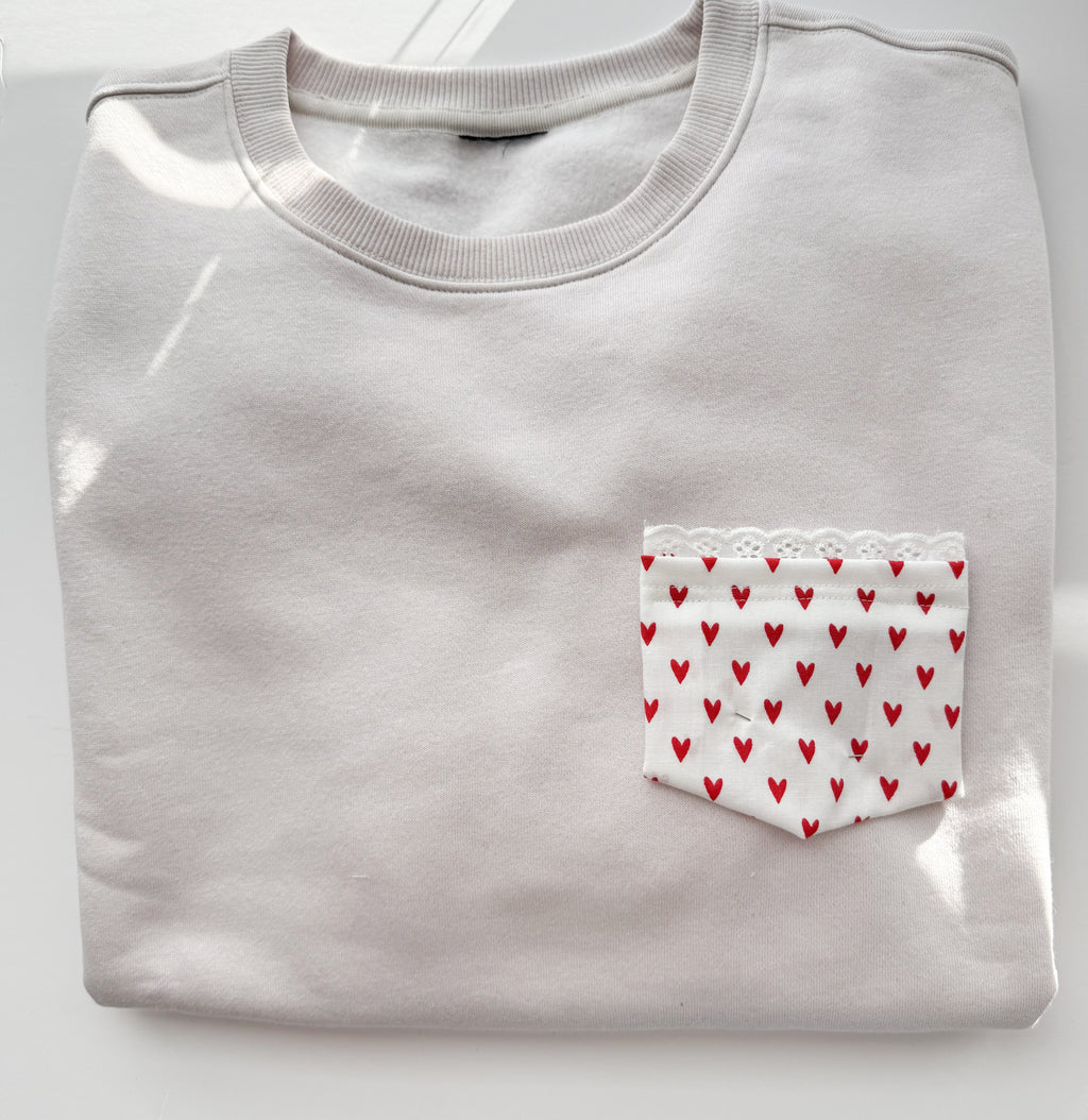 Vintage Heart Lace Pocket Tee