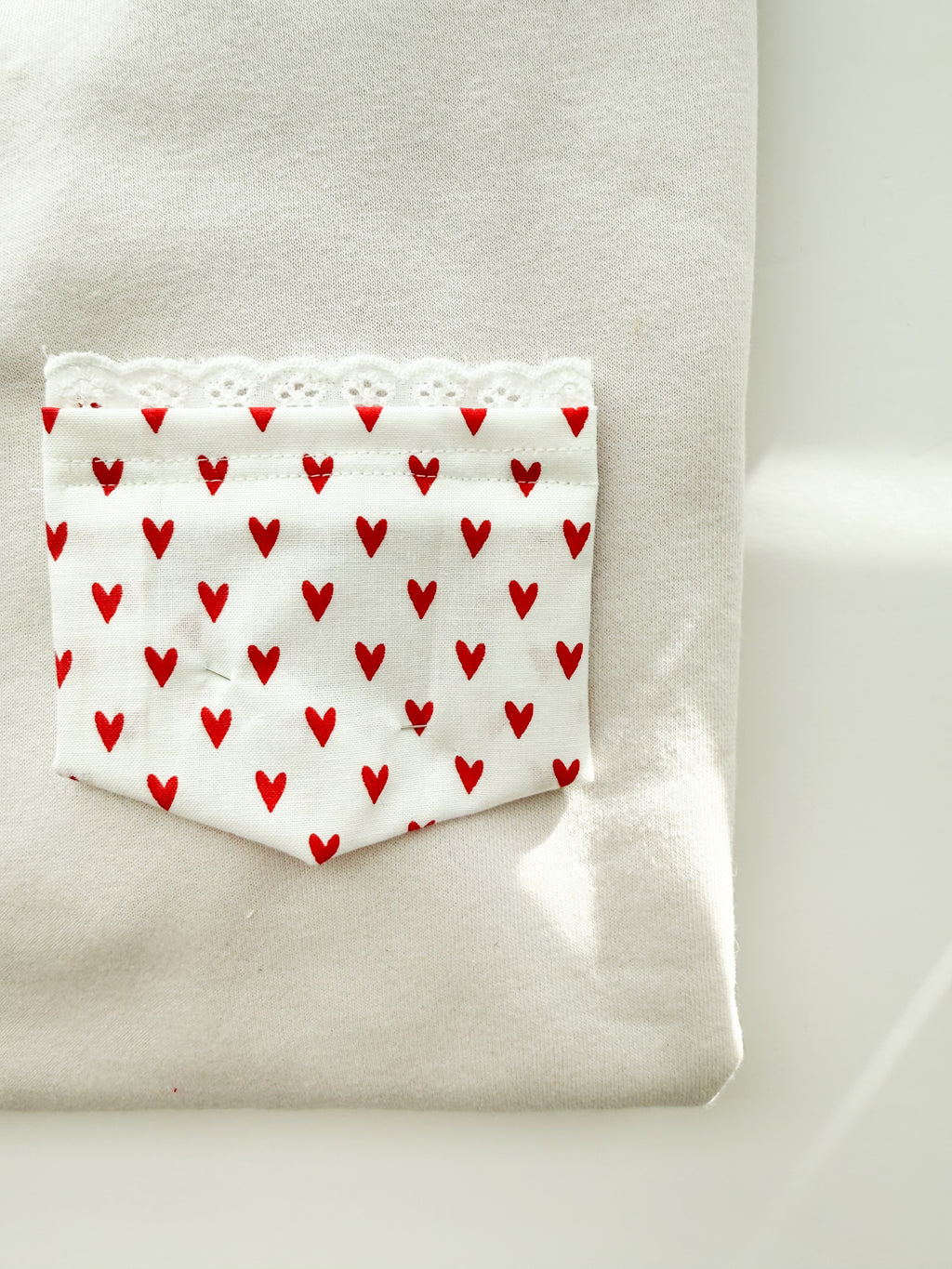 Vintage Heart Lace Pocket Tee