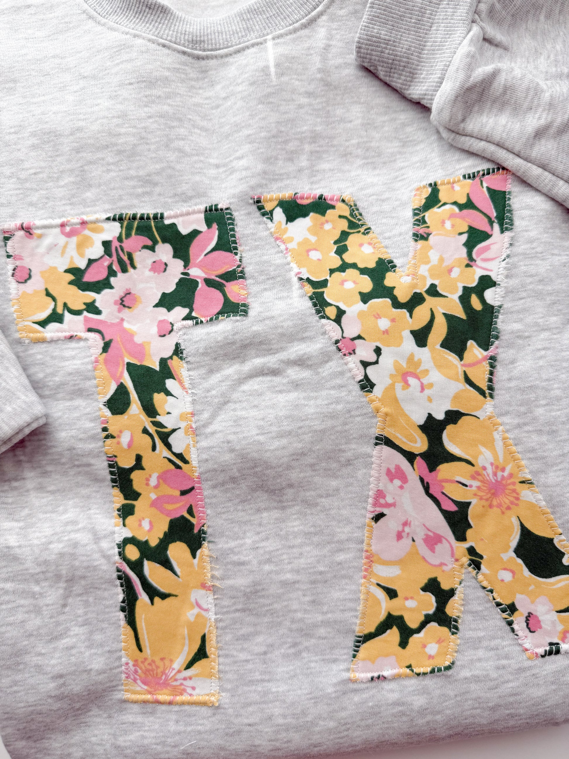 Green Pink & Yellow Initial Sweatshirt