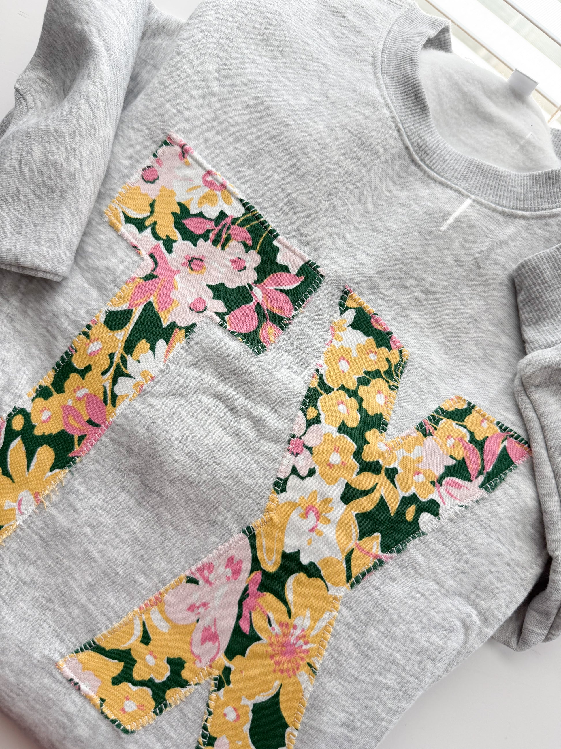 Green Pink & Yellow Initial Sweatshirt