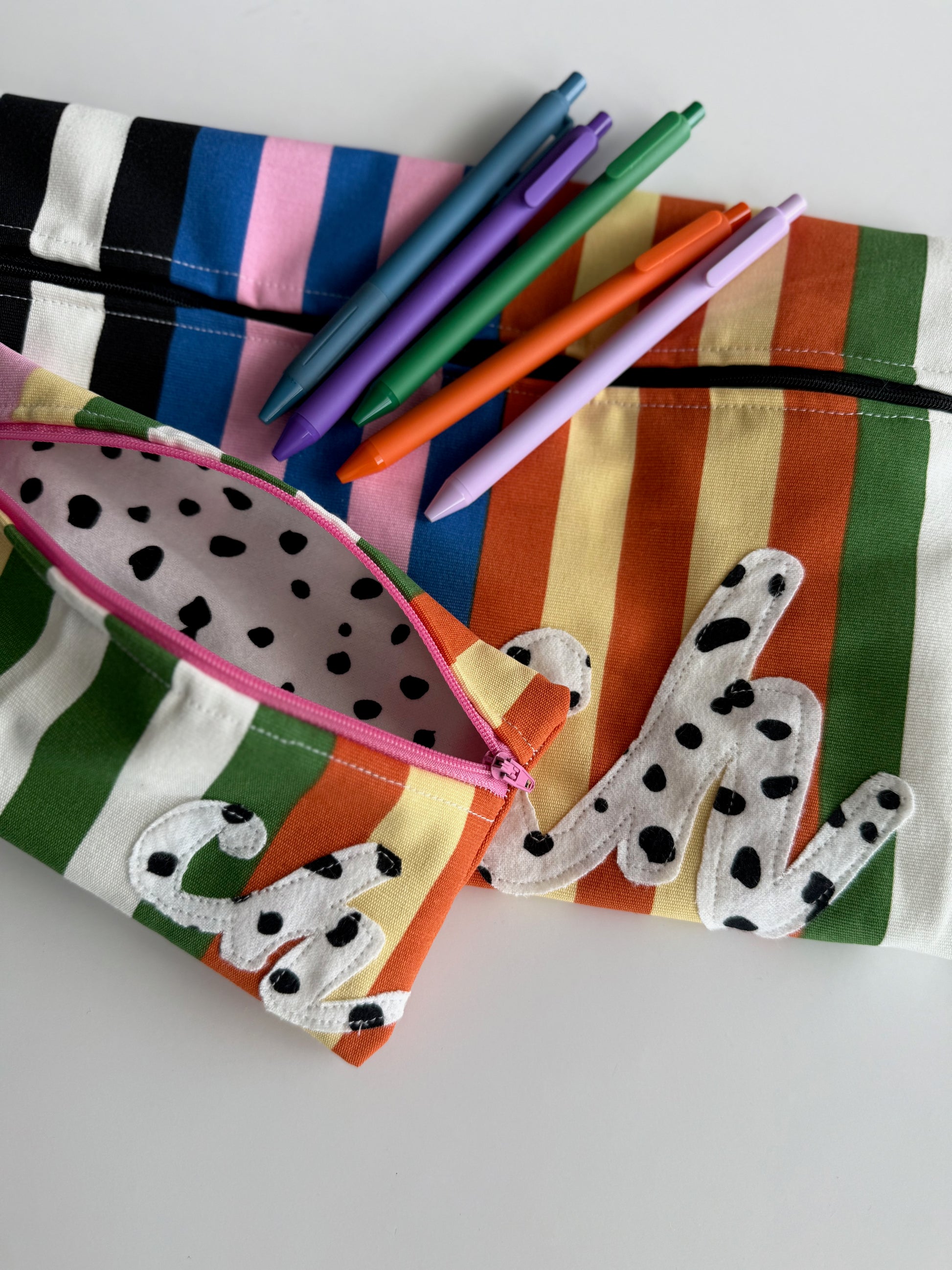 Multicolor Stripe Pencil Bag