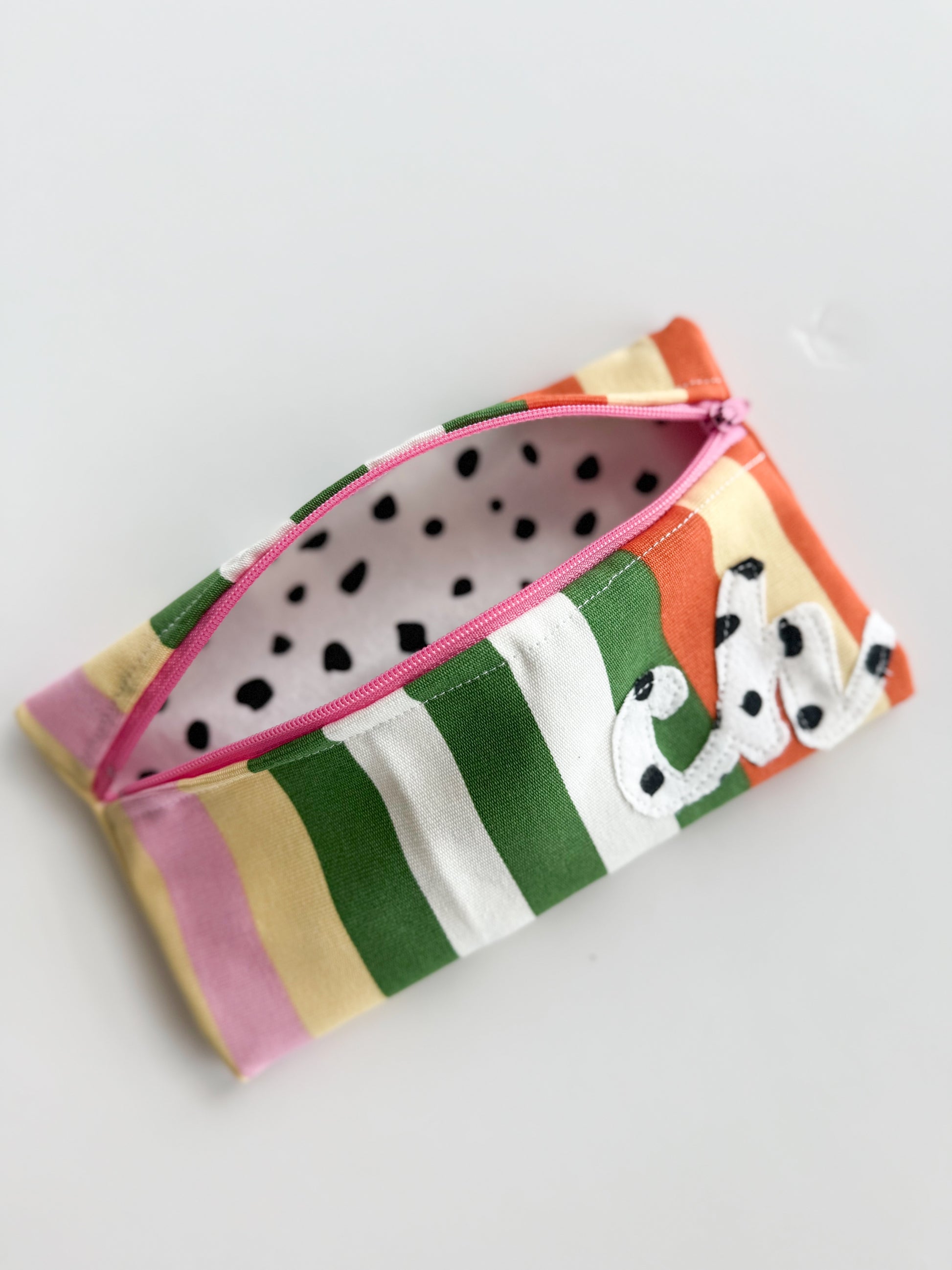 Multicolor Stripe Pencil Bag