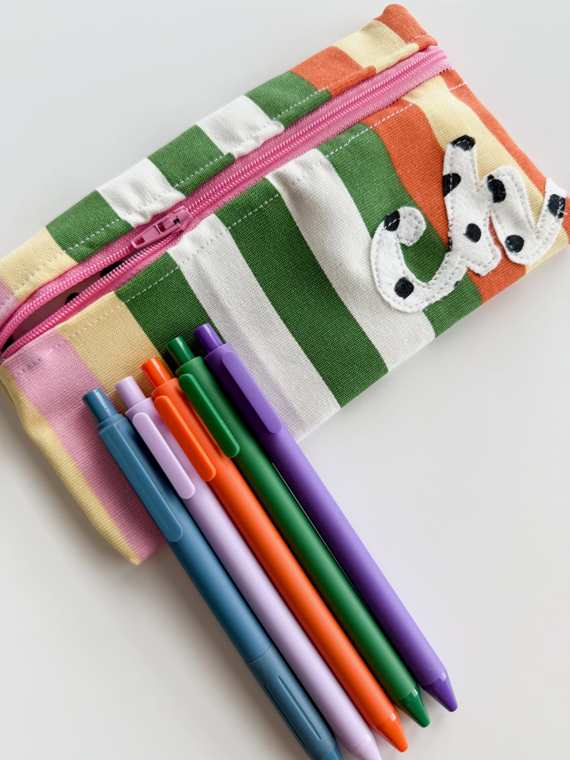 Multicolor Stripe Pencil Bag