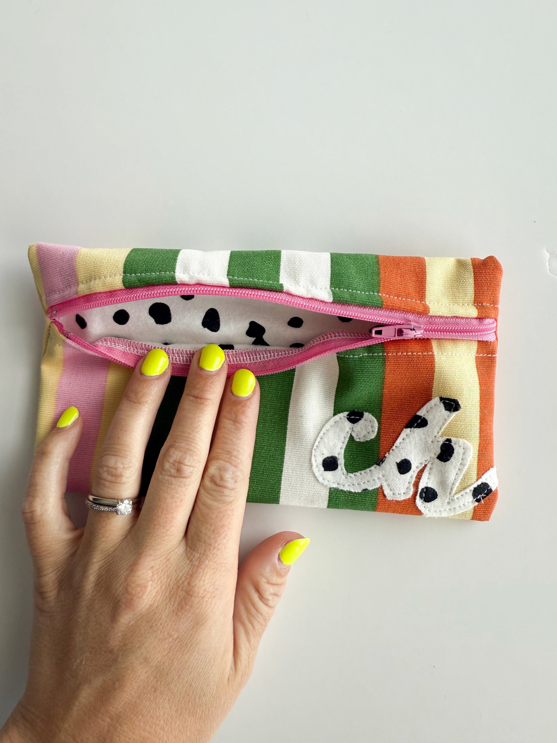 Multicolor Stripe Pencil Bag