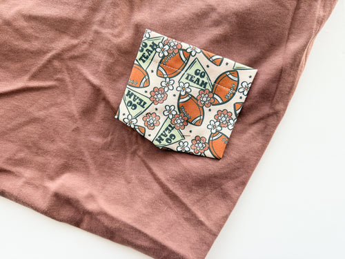 Football Flower Pocket Tee