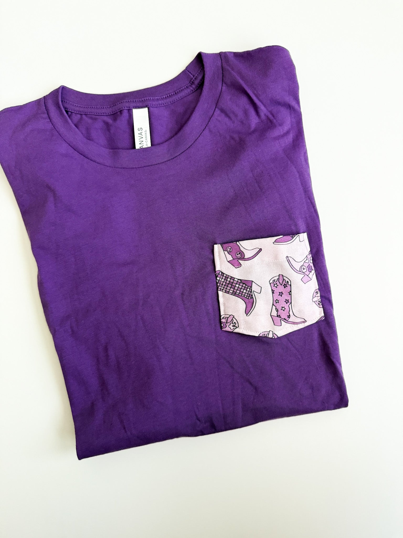 Purple Boot Pocket Spirit Tee