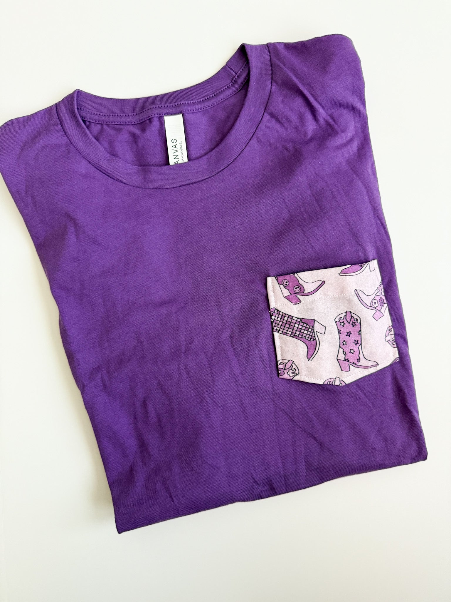 Purple Boot Pocket Spirit Tee
