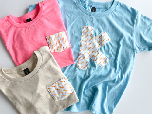 Kindergarten Pencil T-shirt | Pocket or "K"