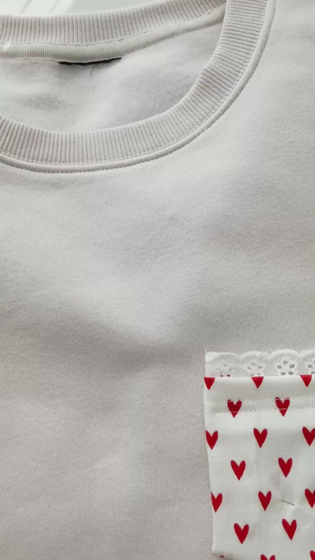 Vintage Heart Lace Pocket Tee