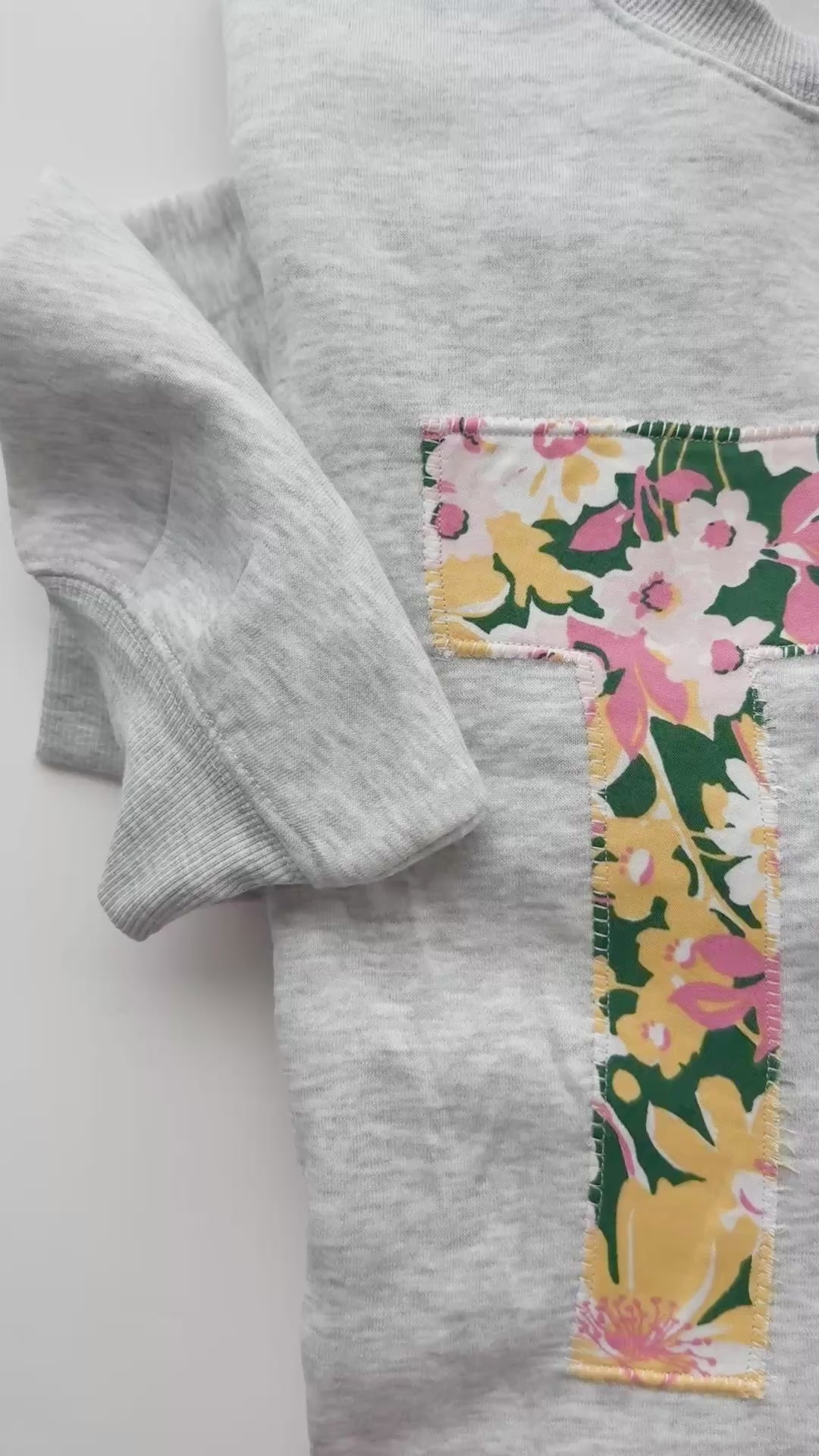 Green Pink & Yellow Initial Sweatshirt