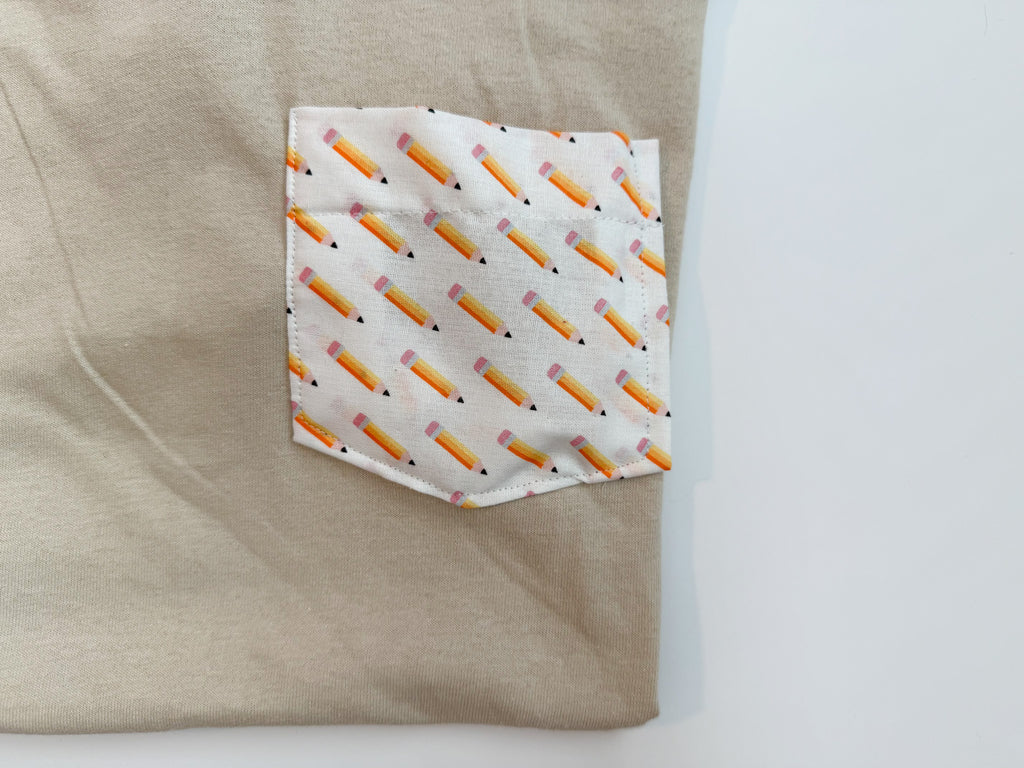 Teacher Pocket Tee | Pencil or Ruler