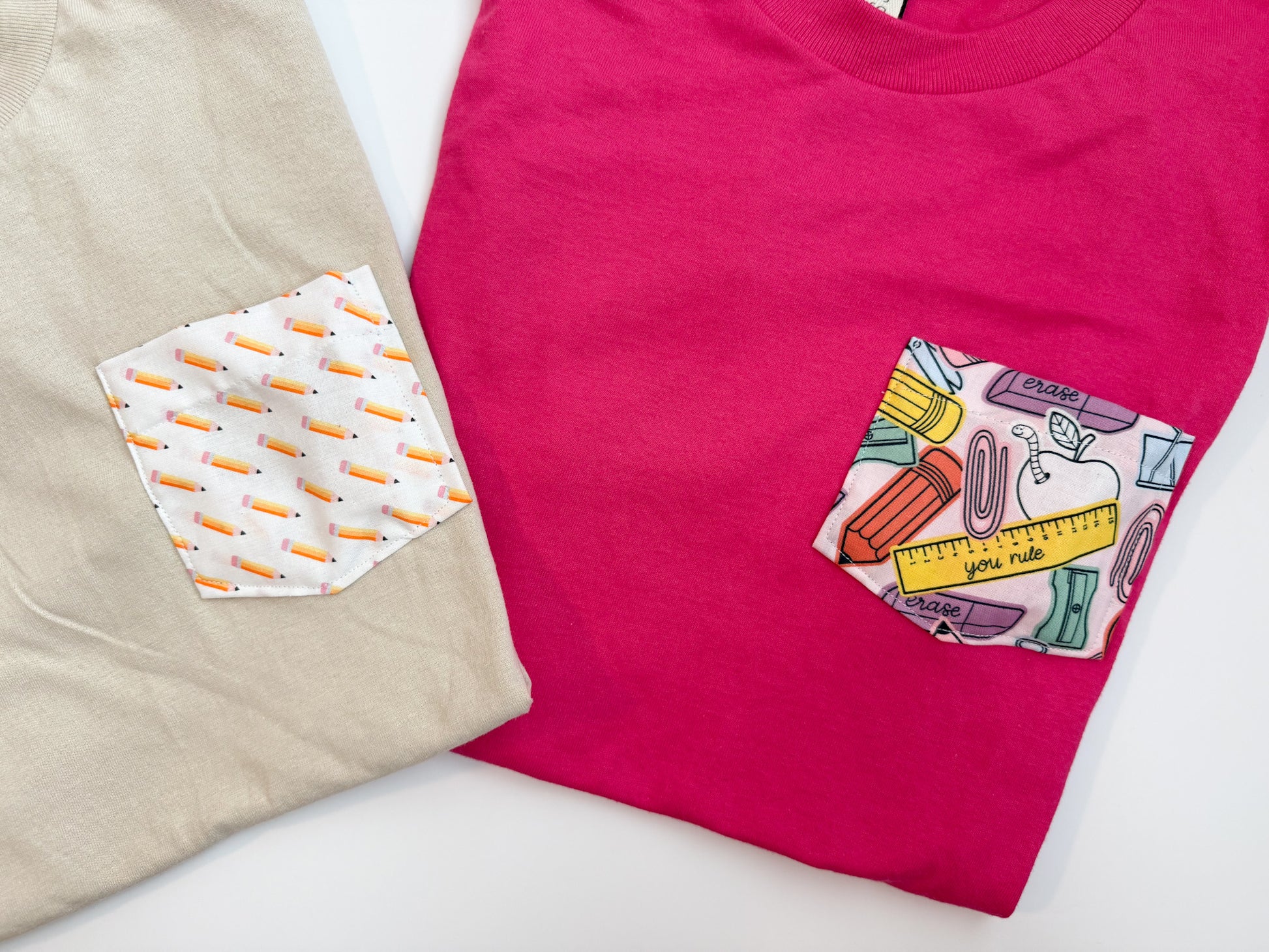 Teacher Pocket Tee | Pencil or Ruler