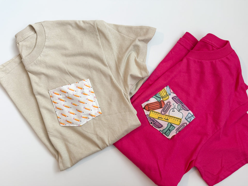 Teacher Pocket Tee | Pencil or Ruler