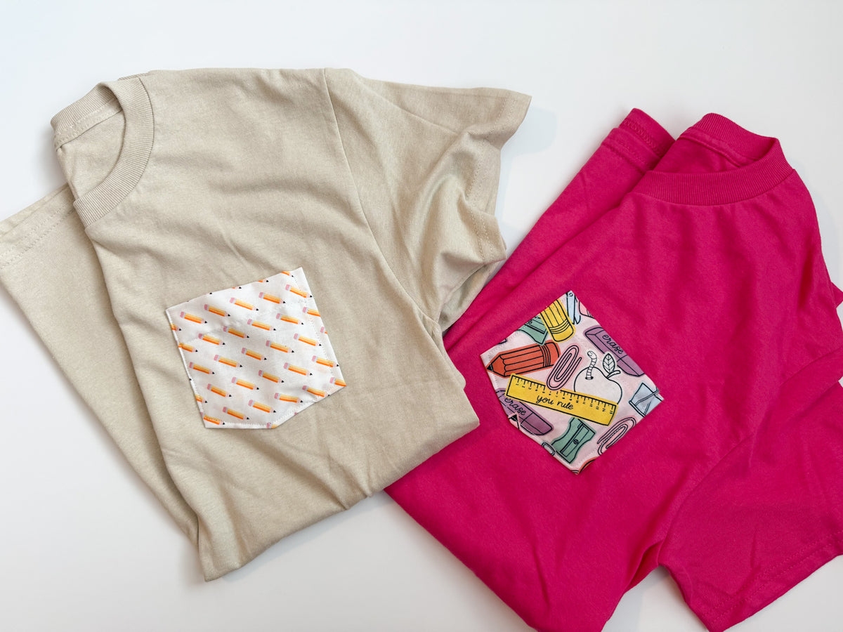 Teacher Pocket Tee | Pencil or Ruler