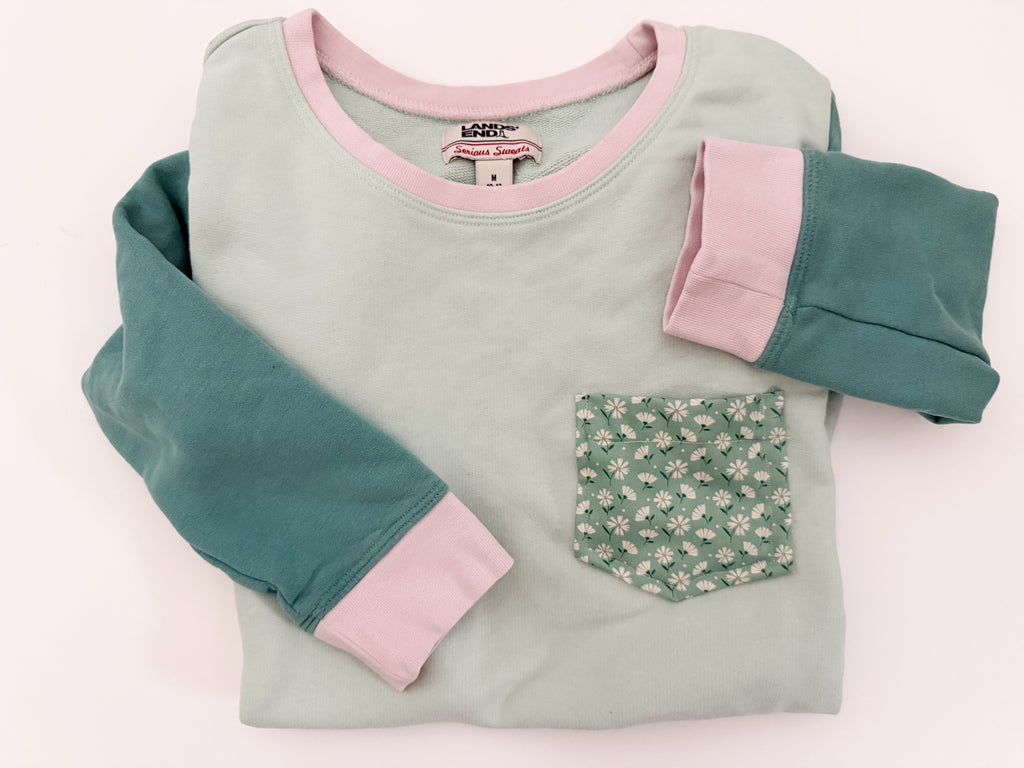 Mint & Pink Pocket Sweatshirt